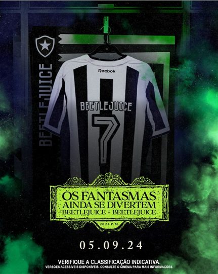 ESTÁDIO NILTON SANTOS TERÁ ATIVAÇÃO ESPECIAL DE OS FANTASMAS AINDA SE DIVERTEM: BEETLEJUICE BEETLEJUICE EM NOITE ESPECIAL DO BOTAFOGO


A partida contra o Fortaleza, neste sábado (31), contará com surpresas temáticas em campo antes do início do jogo e durante intervalo