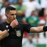 O ábitro Rafael Rodrigo Klein, do jogo entre as equipes da SE Palmeiras e CR Vasco da Gama, durante partida válida pela vigésima sétima rodada, do Campeonato Brasileiro, Série A, na Arena BRB Mané Garrincha. (Foto: Cesar Greco/Palmeiras/by Canon)