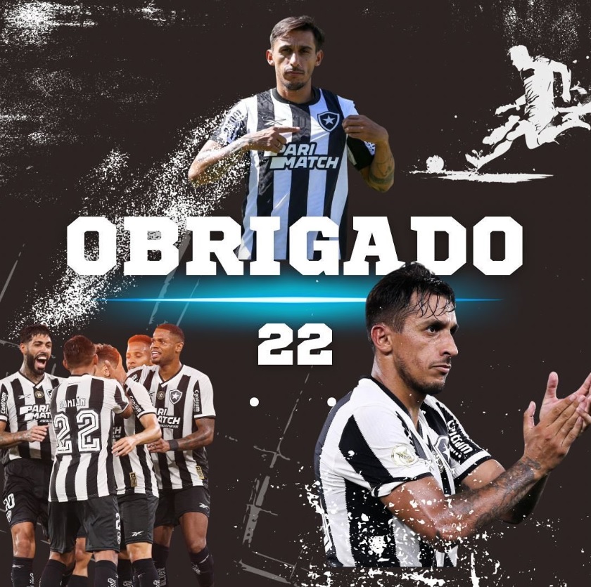 Damián se despede do Botafogo. (Foto: Reprodução Instagram/Arquivo Pessoal)