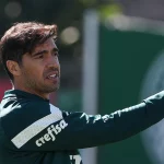 O técnico Abel Ferreira, da SE Palmeiras, durante treinamento, na Academia de Futebol. (Foto: Cesar Greco/Palmeiras/by Canon)