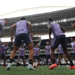 Treino do Botafogo no Estadio Nilton Santos. 28 de Janeiro de 2025, Rio de Janeiro, RJ, Brasil. Foto: Vitor Silva/Botafogo. time equipe