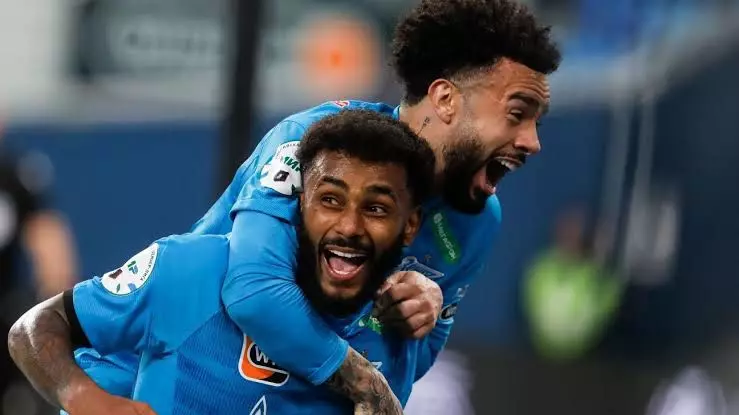 Claudinho e Wendel em ação pelo Zenit, da Rússia. Foto: Getty Images