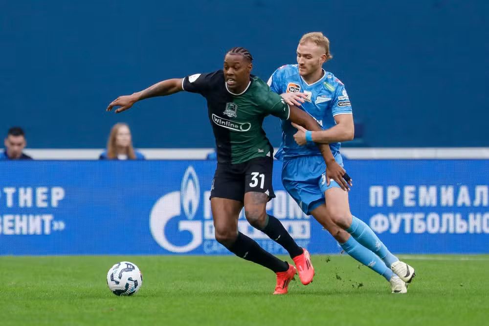 Kaio em ação pelo Krasnodar. Foto: Reprodução.